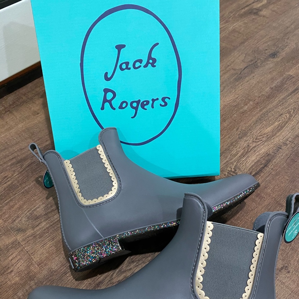Jack Rogers Rain Boots with Glitter Bottom
